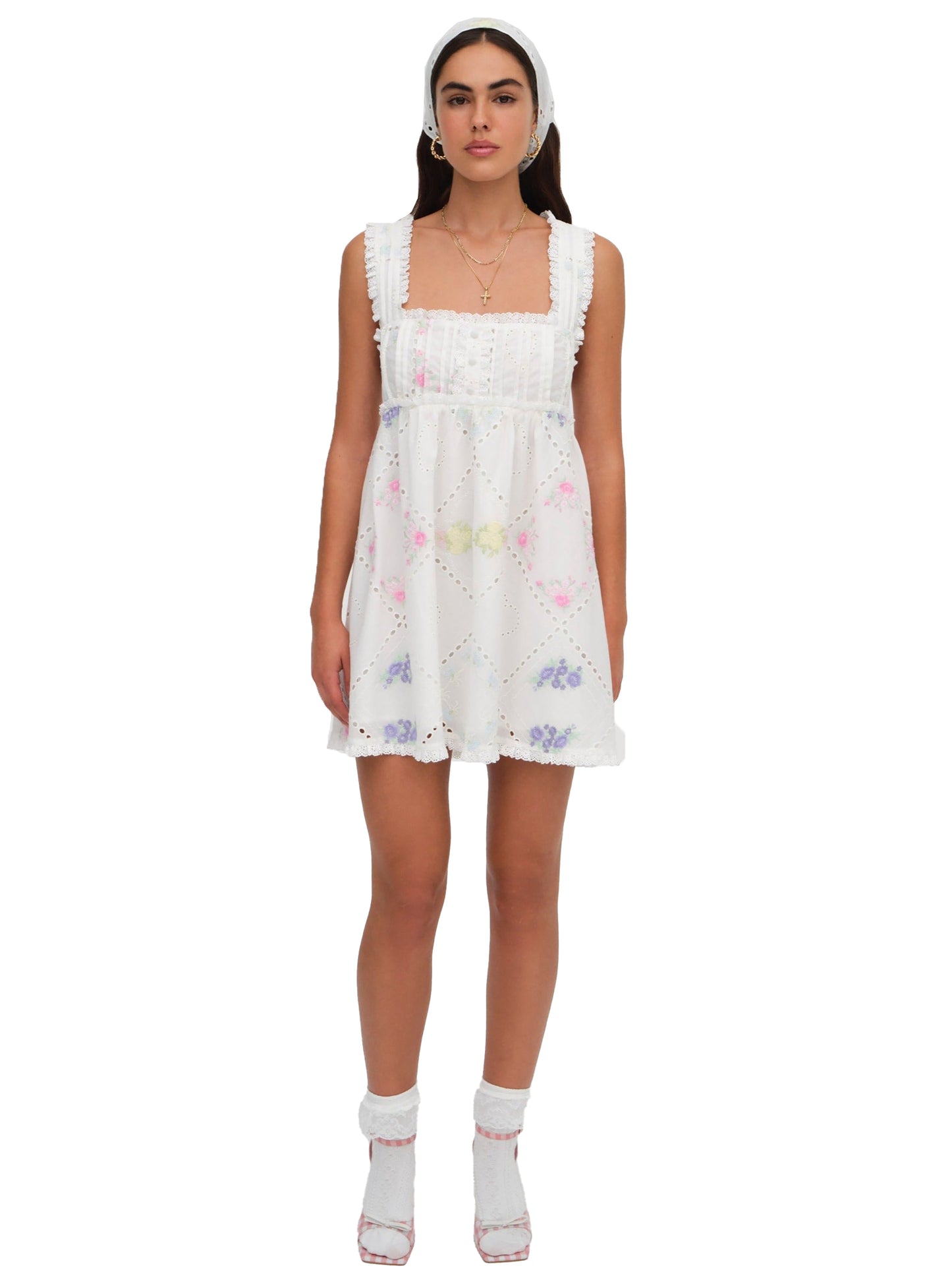 For Love & Lemons Andrea embroidered Mini Dress