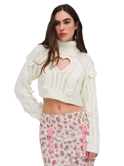 For Love & Lemons Rebecca Heart Sweater