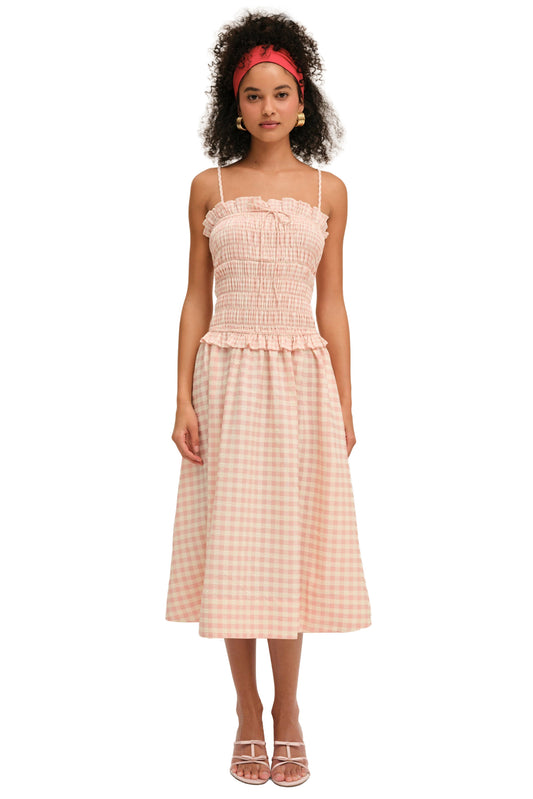 For Love & Lemons Petal Gingham Midi Dress
