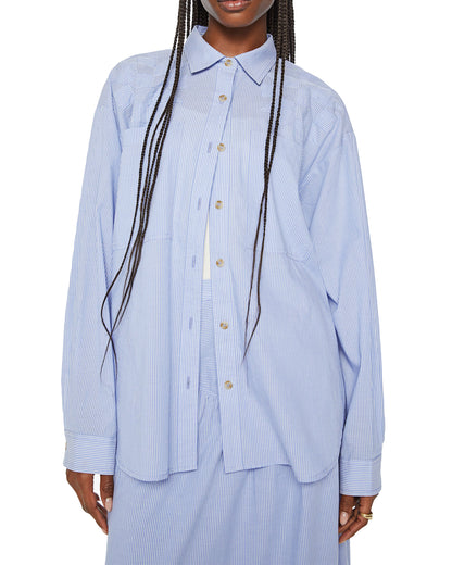 MOTHER The Roomie Pocket Button Down - Chalet Stripe