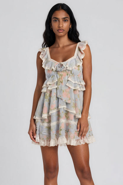 For Love & Lemons Wild Rose Mini Dress
