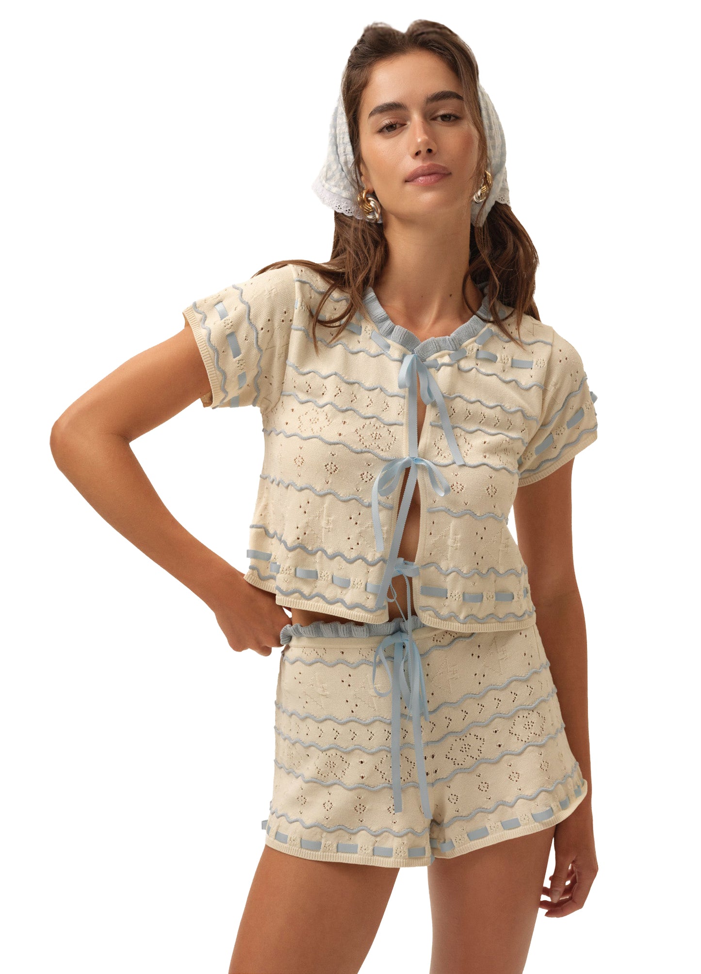 For Love & Lemons Dora Pointelle Shorts