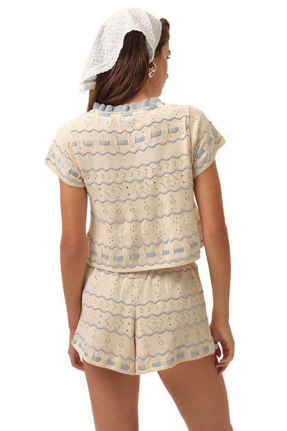 For Love & Lemons Dora Pointelle Shorts