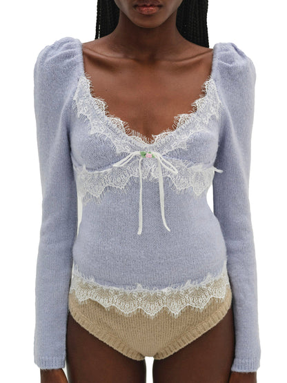 For Love & Lemons Rosaleen Knit Top