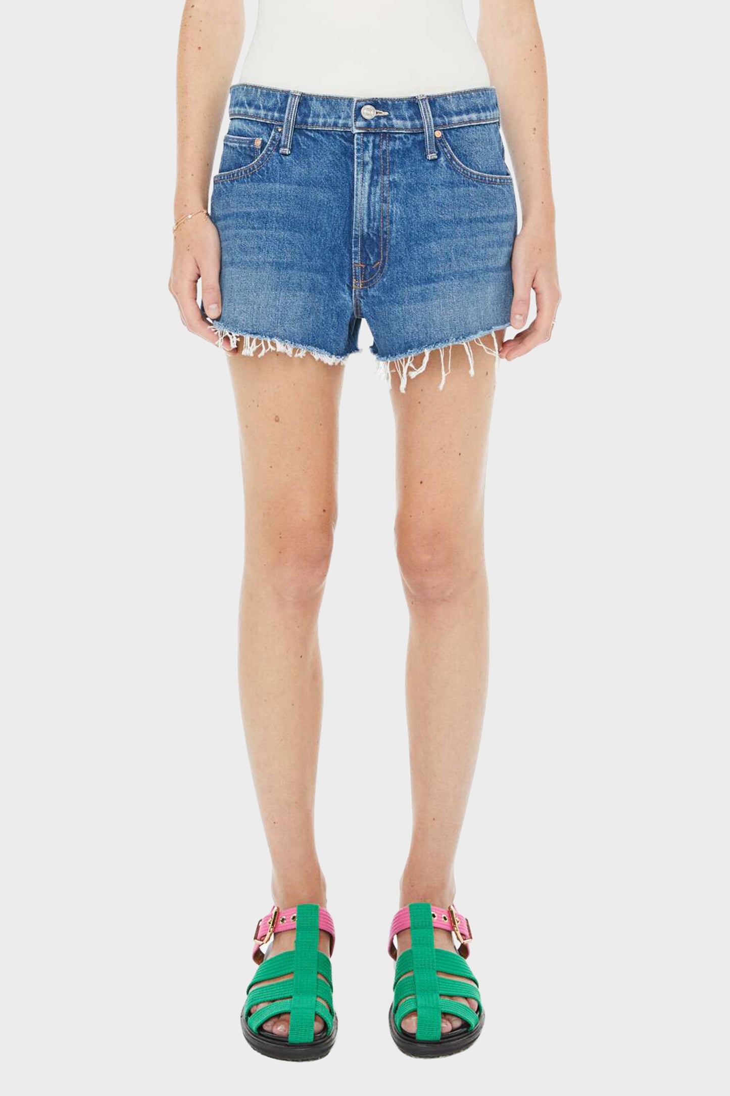 MOTHER The Dodger Short Short Fray - Green Thumb