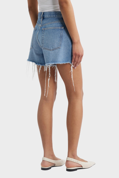FRAME The Long Hang High Waist Denim Cutoff Shorts - Loretta