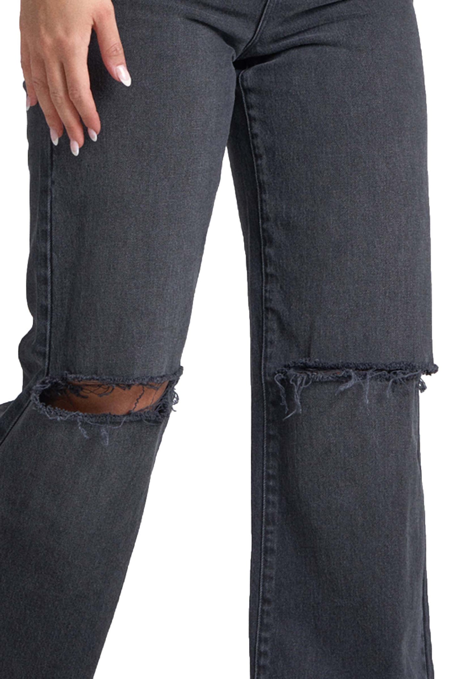 Abrand Jeans A 94 High & Wide Rip Denim Jeans in Cindy