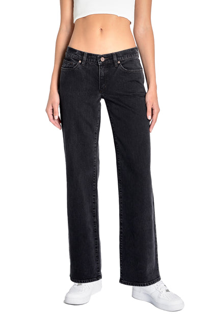 Abrand Jeans A 99 Low & Wide Denim Jeans In Black Box