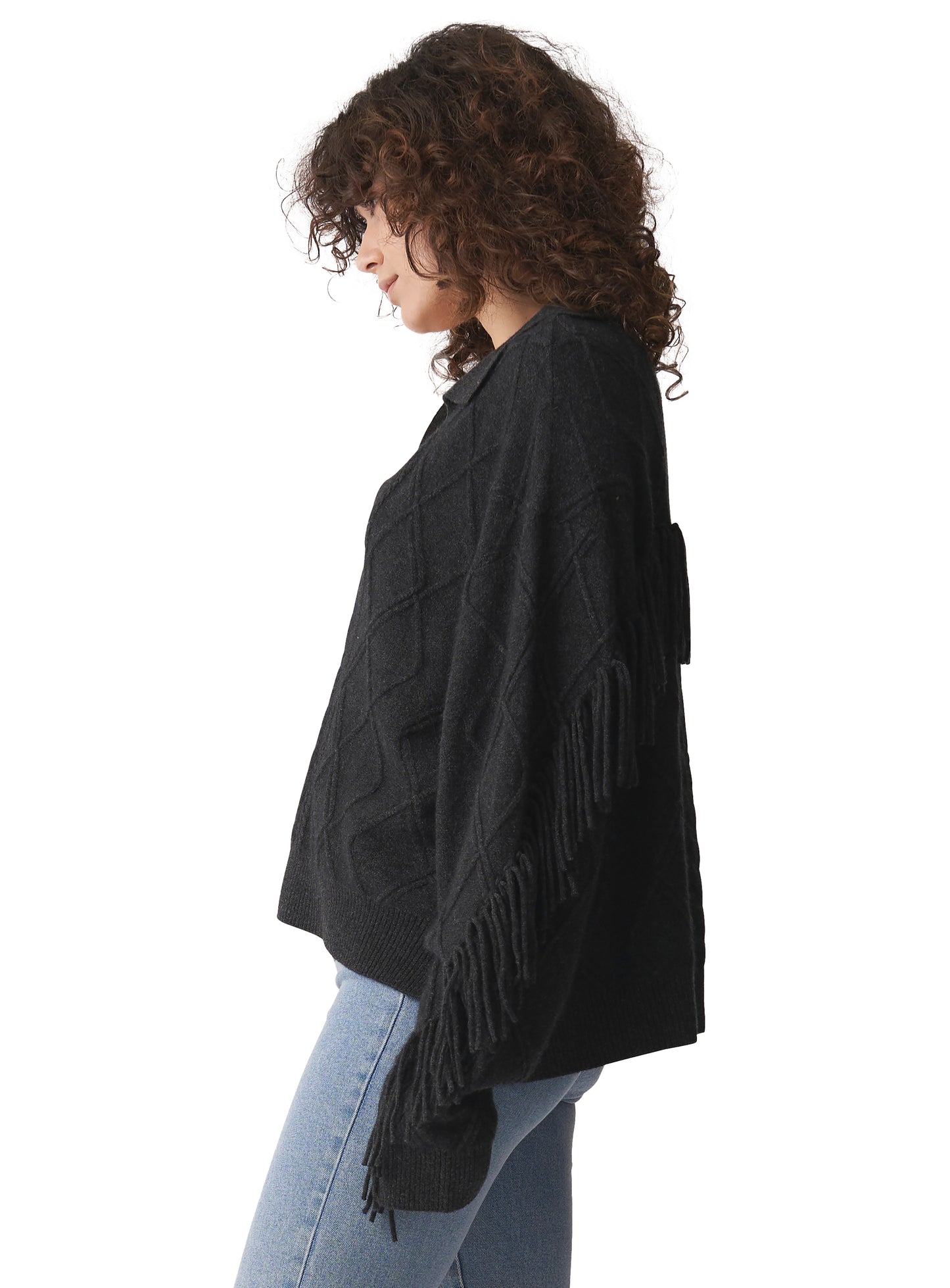 Brodie Cashmere Eliza Cable Polo Sweater