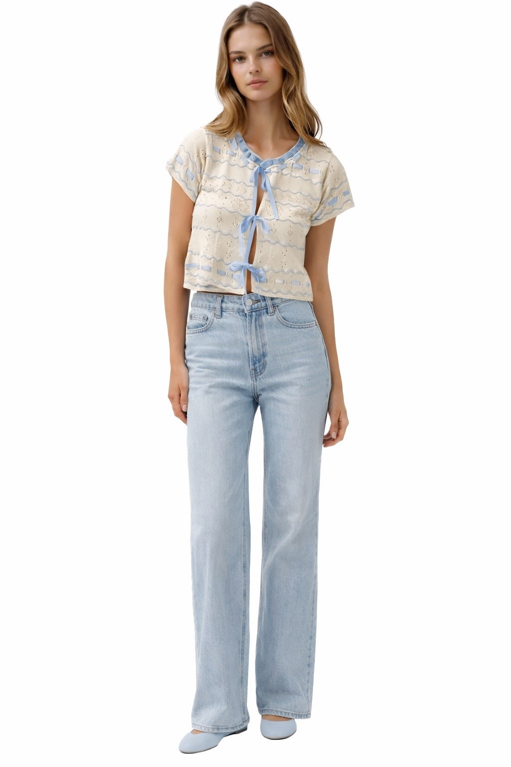 For Love & Lemons Dora Pointelle Top