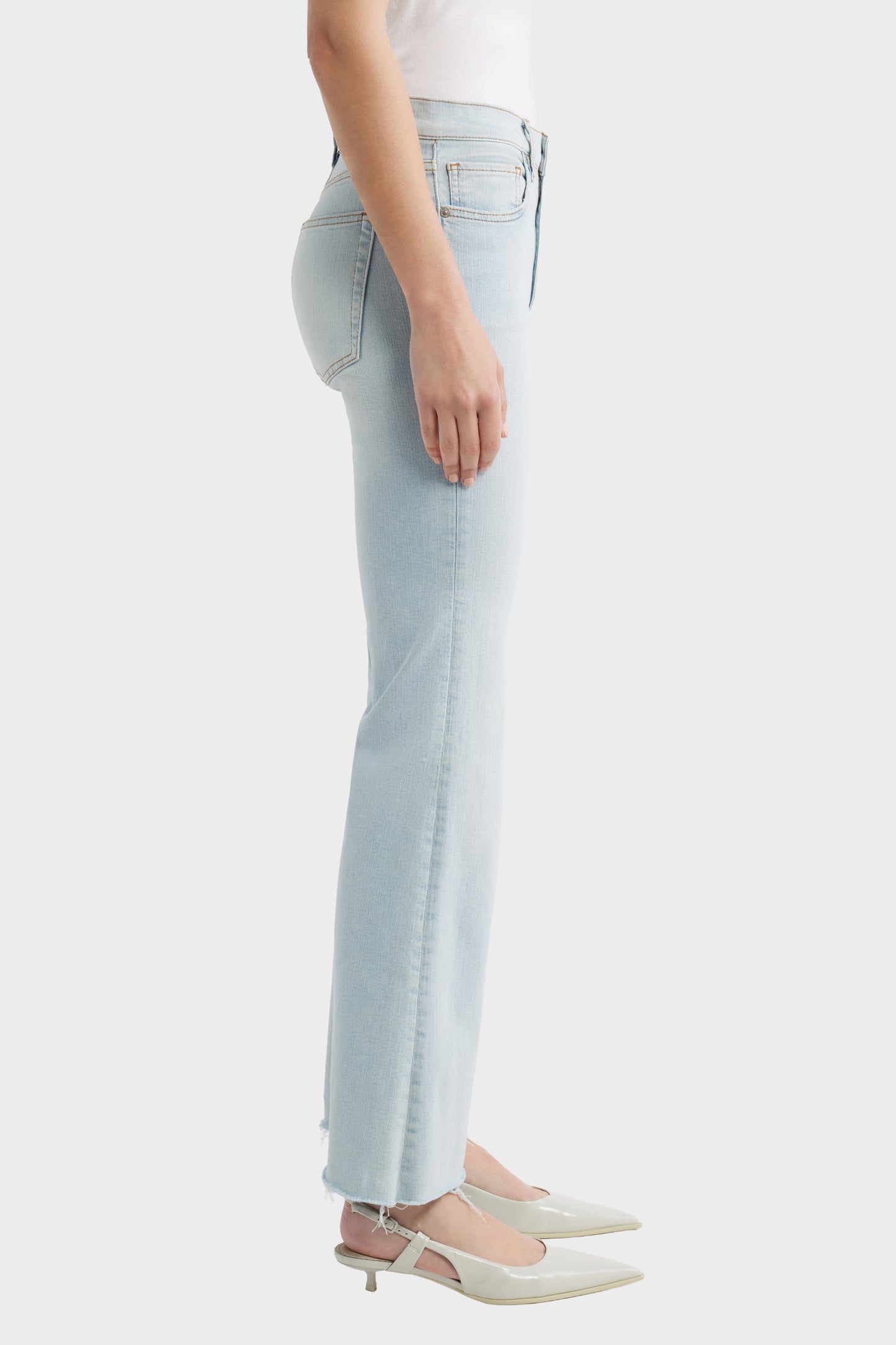 FRAME The Icon Raw Hem Flare Jeans -  Preen Raw After