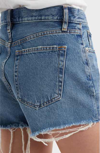 FRAME The Hang Frayed Hem Denim Shorts - Delilah