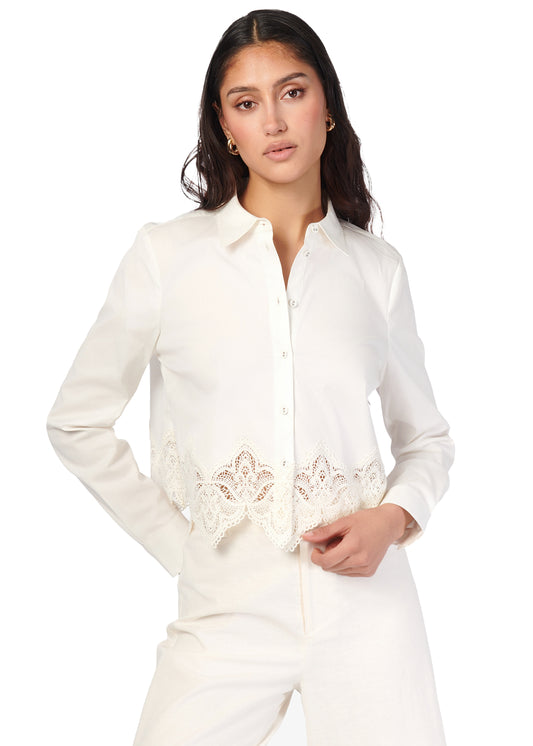 Cami NYC Cielo Cropped Cotton Poplin Blouse