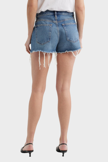 FRAME The Hang Frayed Hem Denim Shorts - Delilah
