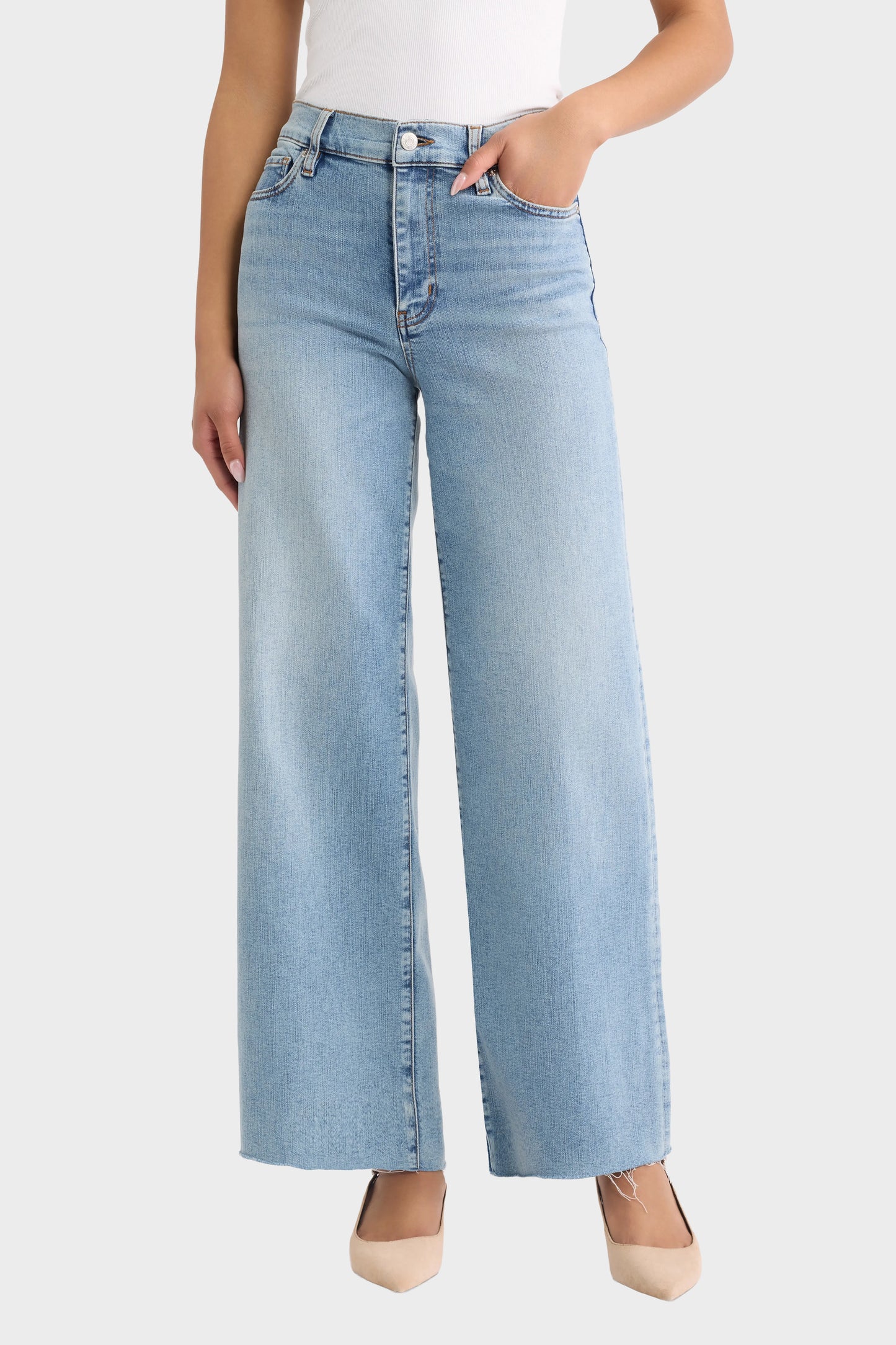 FRAME Le Slim Palazzo - Dovetail Raw Fray