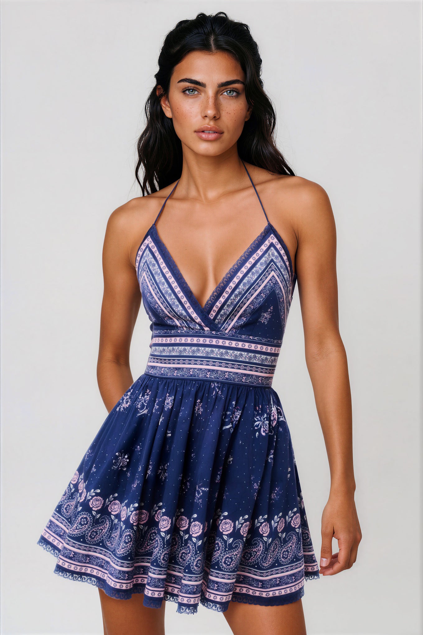 LOVESHACKFANCY Arletta Bandana Print Mini Dress