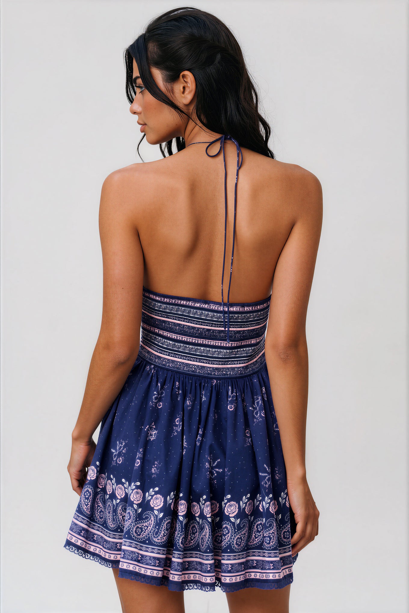 LOVESHACKFANCY Arletta Bandana Print Mini Dress