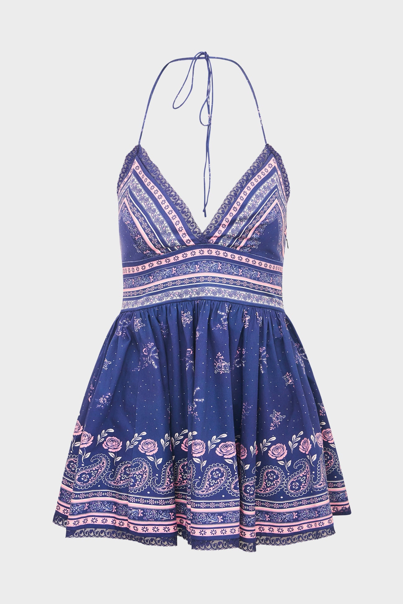 LOVESHACKFANCY Arletta Bandana Print Mini Dress