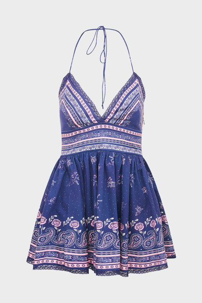 LOVESHACKFANCY Arletta Bandana Print Mini Dress
