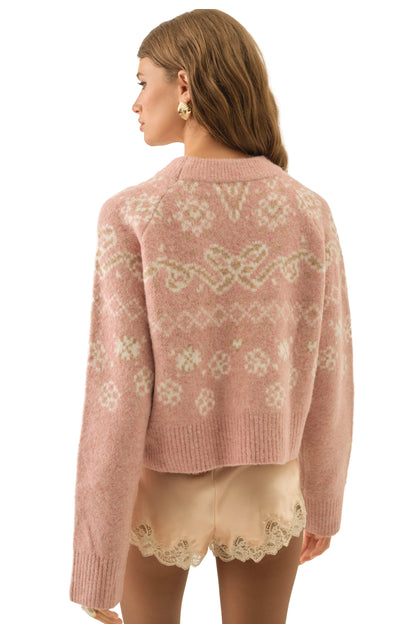 For Love & Lemons Arabella Intarsia Pullover