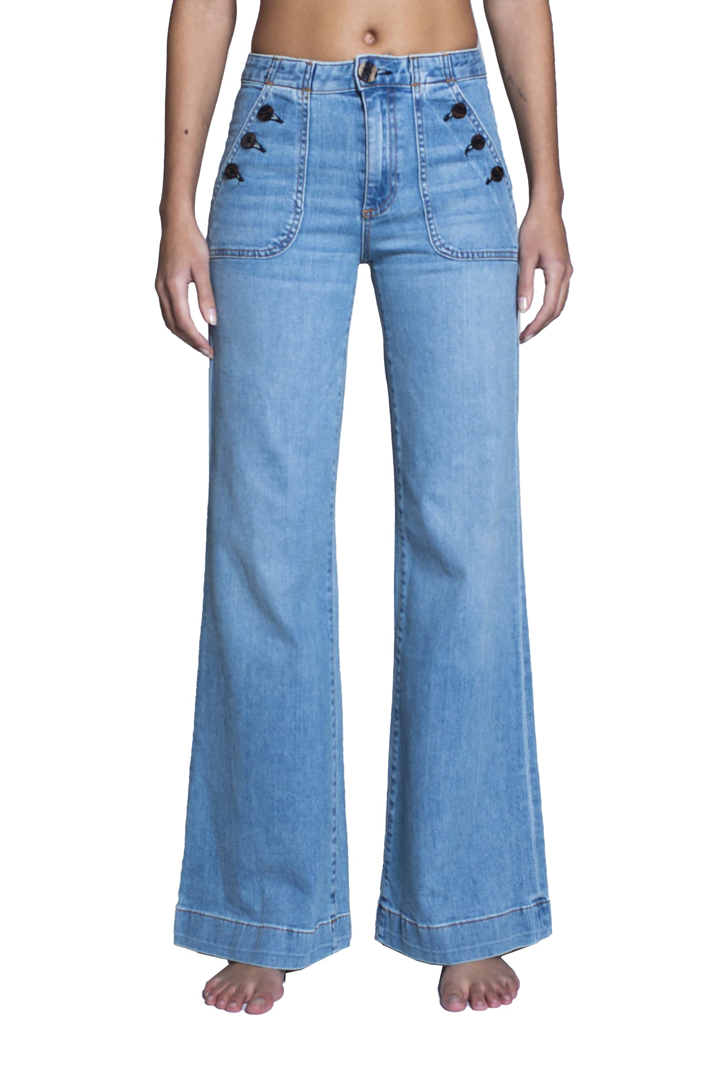 ASKK NY Brickhouse Wide Leg Jeans - Harbour