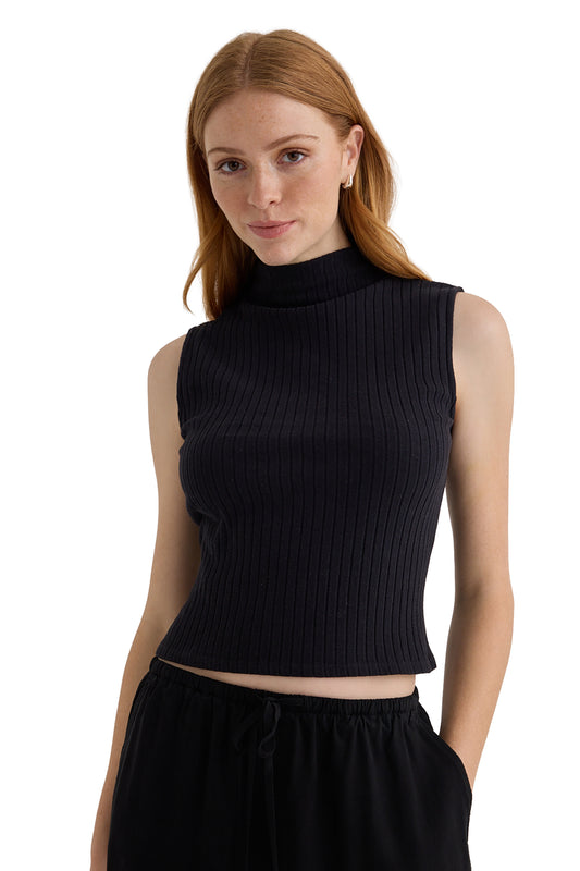 Bella Dahl Rib Mock Neck Top