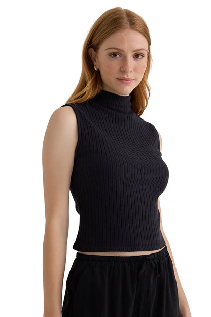 Bella Dahl Rib Mock Neck Top