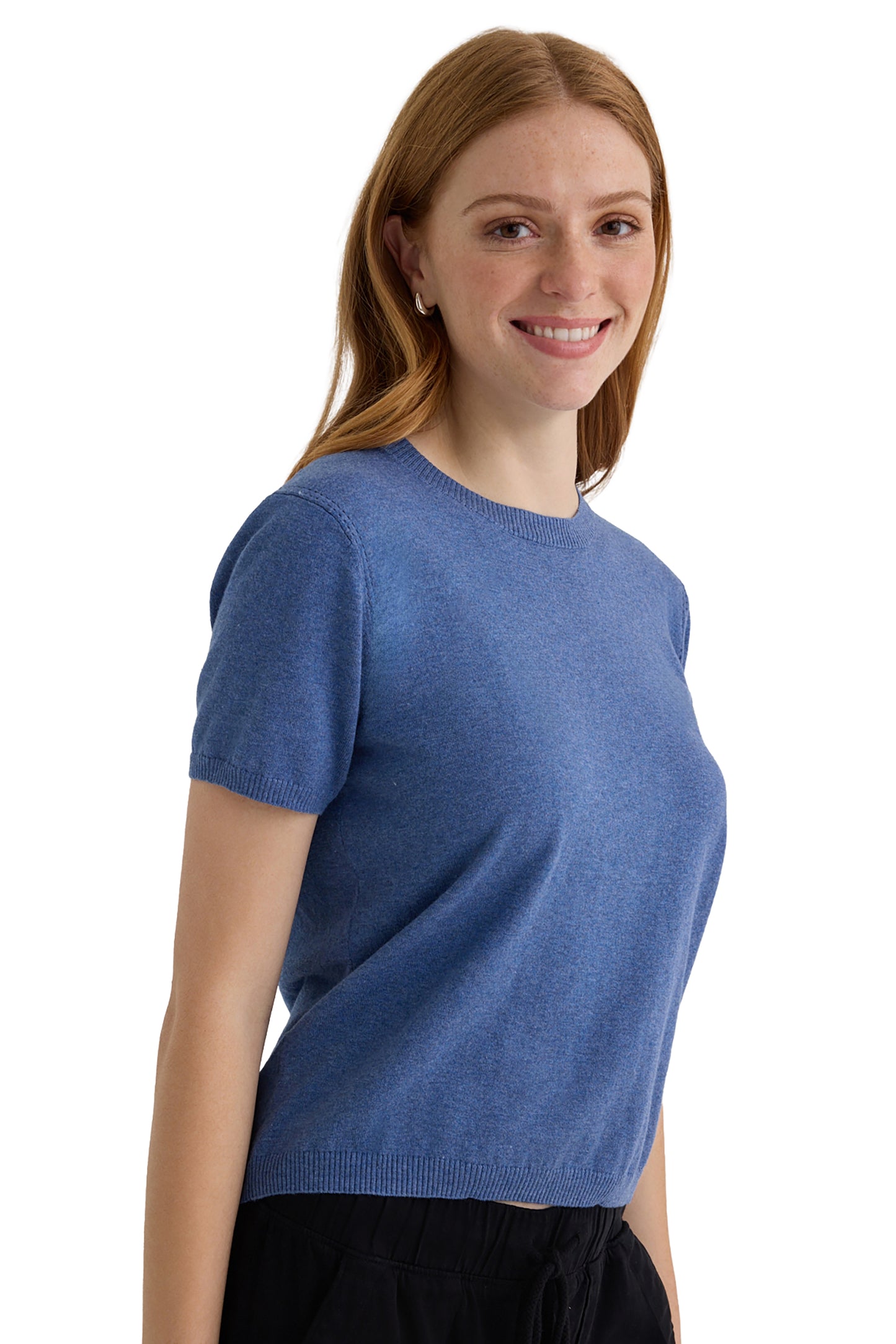 Bella Dahl Short Sleeve Crew Neck Knit Top