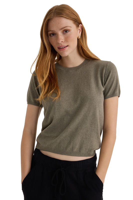 Bella Dahl Short Sleeve Crew Neck Knit Top