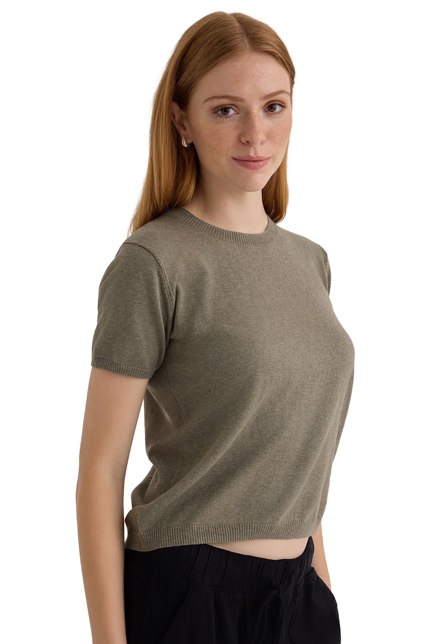 Bella Dahl Short Sleeve Crew Neck Knit Top