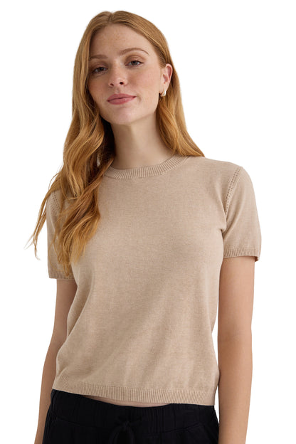 Bella Dahl Short Sleeve Crew Neck Knit Top