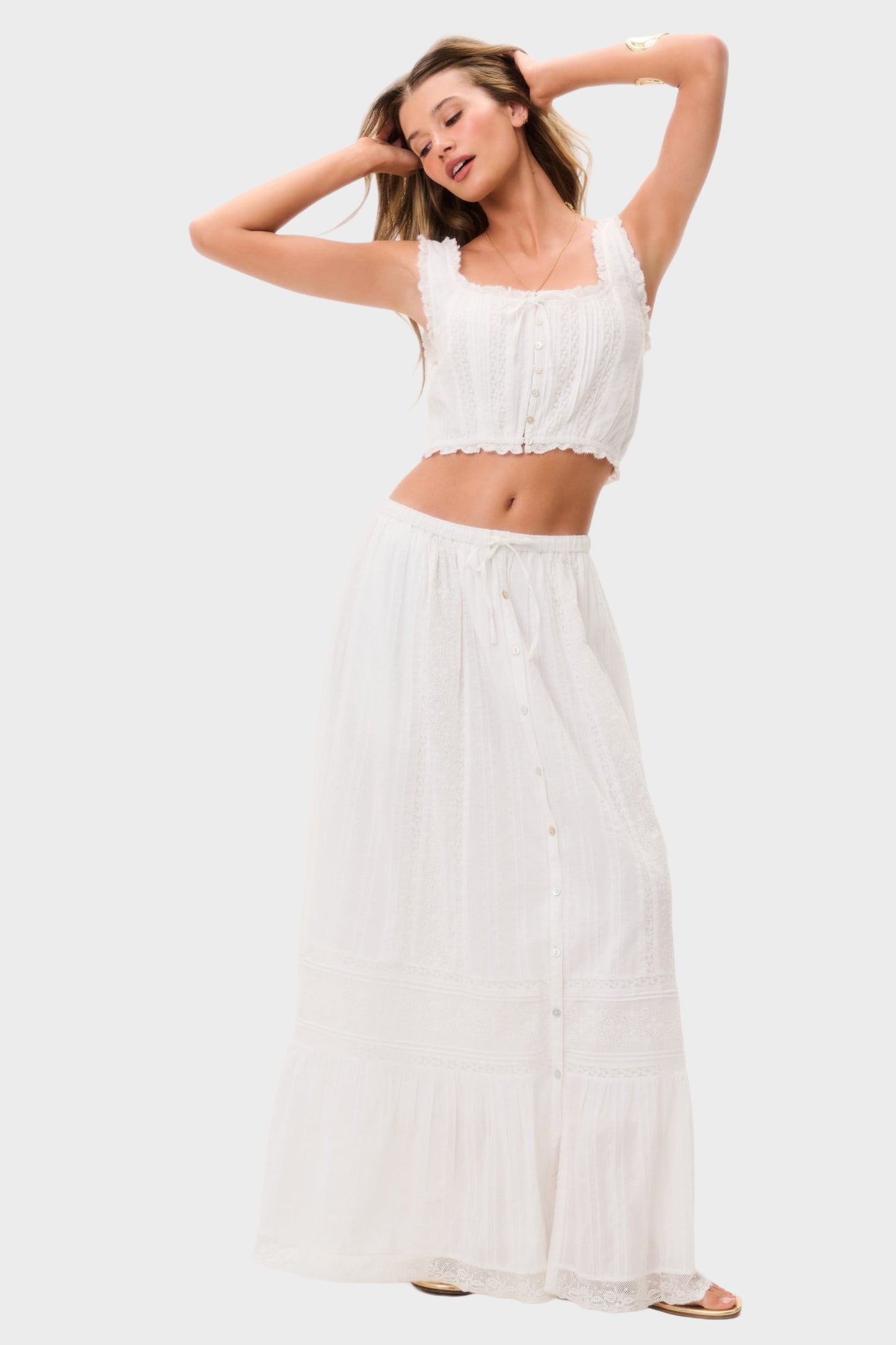 LOVESHACKFANCY Brina Maxi Skirt