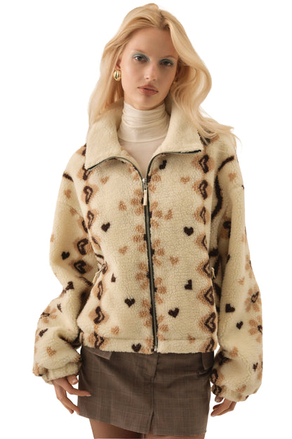 For Love & Lemons Betty Sherpa Zip Up Fleece