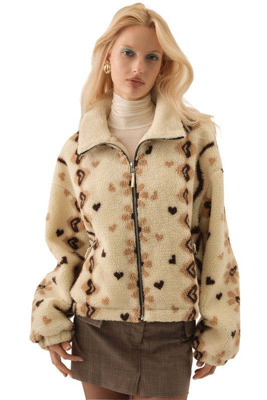 For Love & Lemons Betty Sherpa Zip Up Fleece