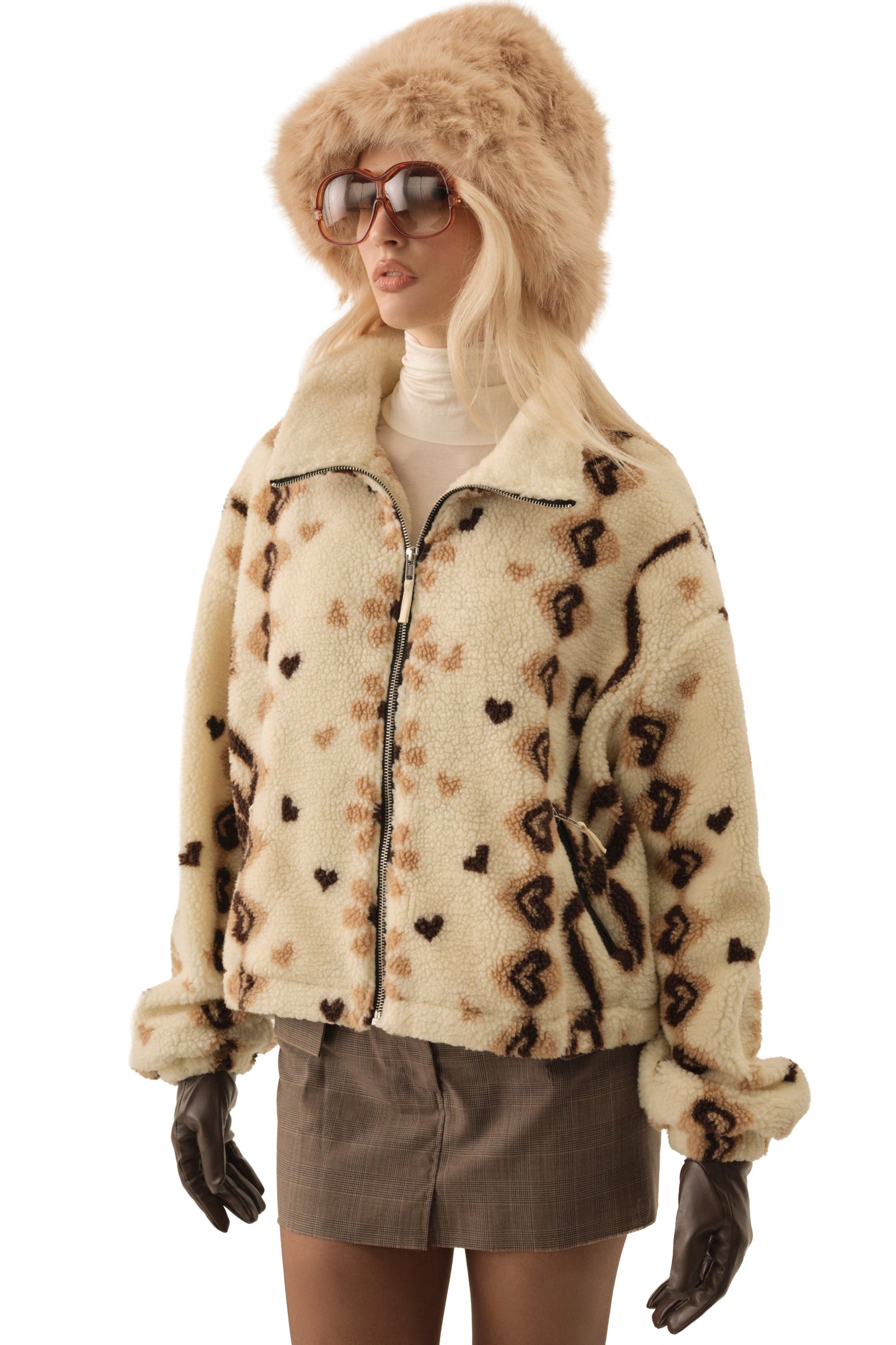 For Love & Lemons Betty Sherpa Zip Up Fleece