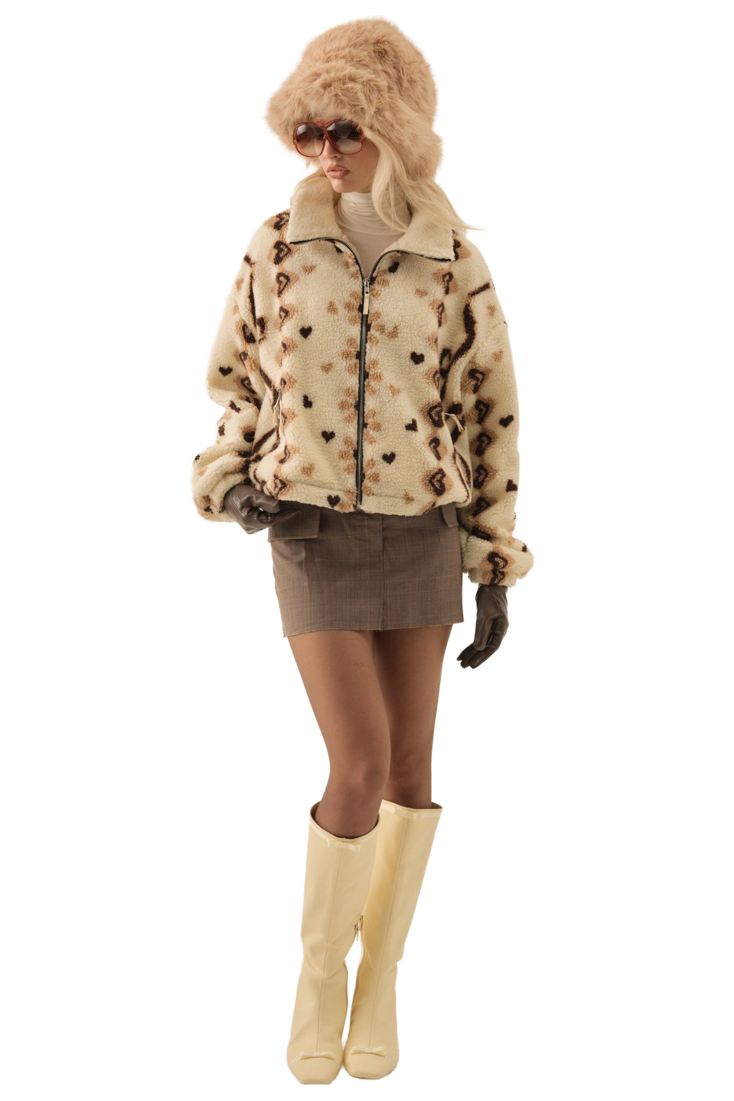 For Love & Lemons Betty Sherpa Zip Up Fleece