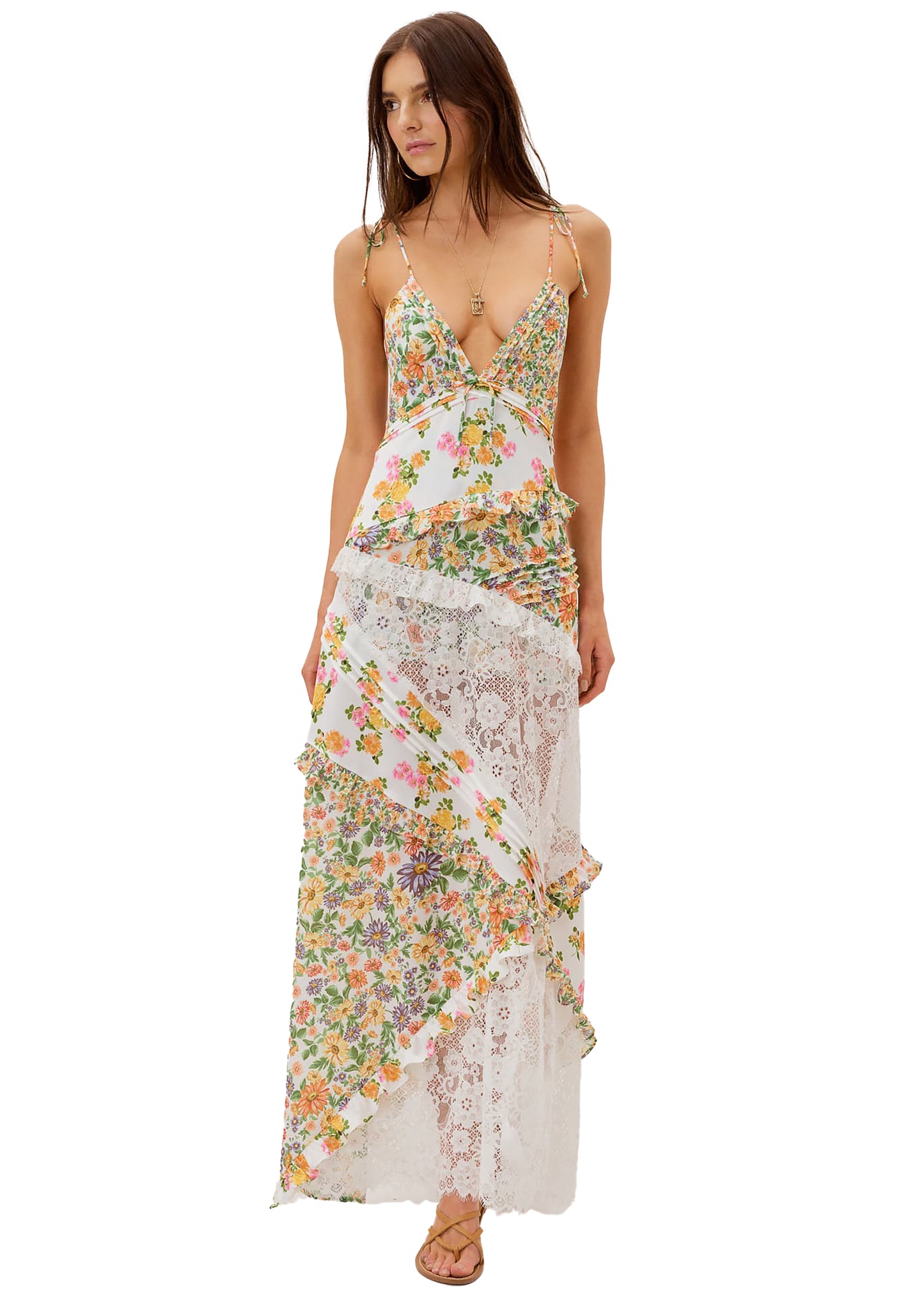 For Love & Lemons Rosalyn Maxi Dress