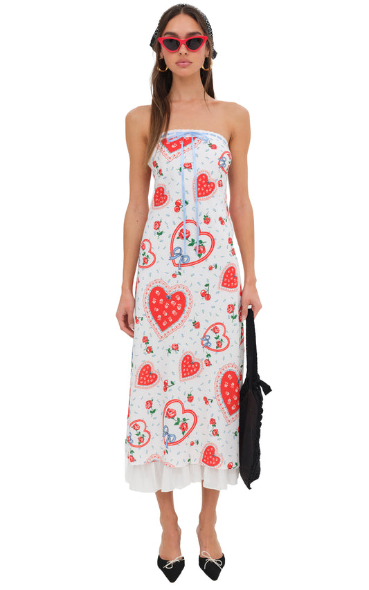 For Love & Lemons Daisy Mae Strapless Midi Dress