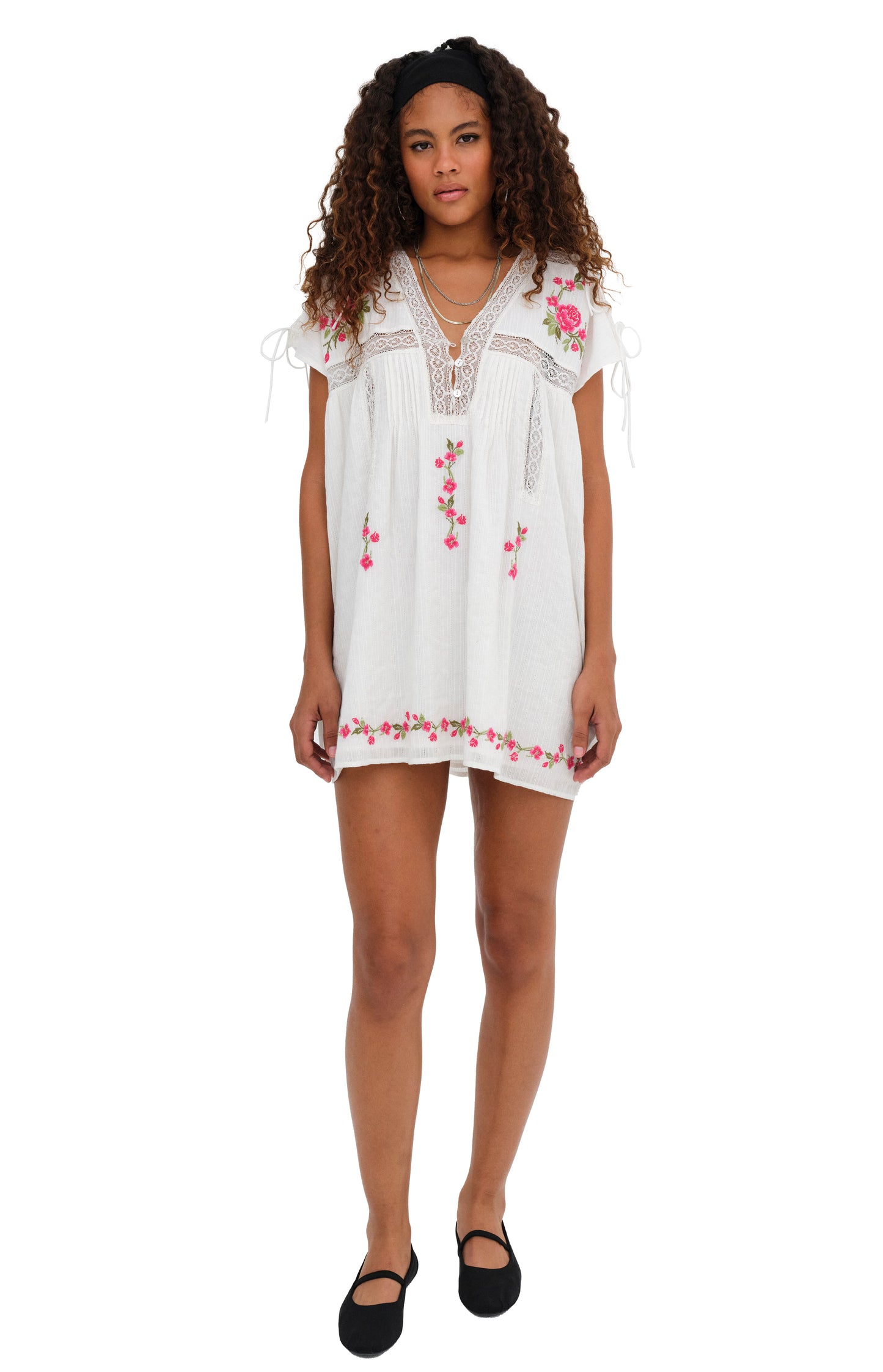 For Love & Lemons Jolene Embroidered Mini Dress