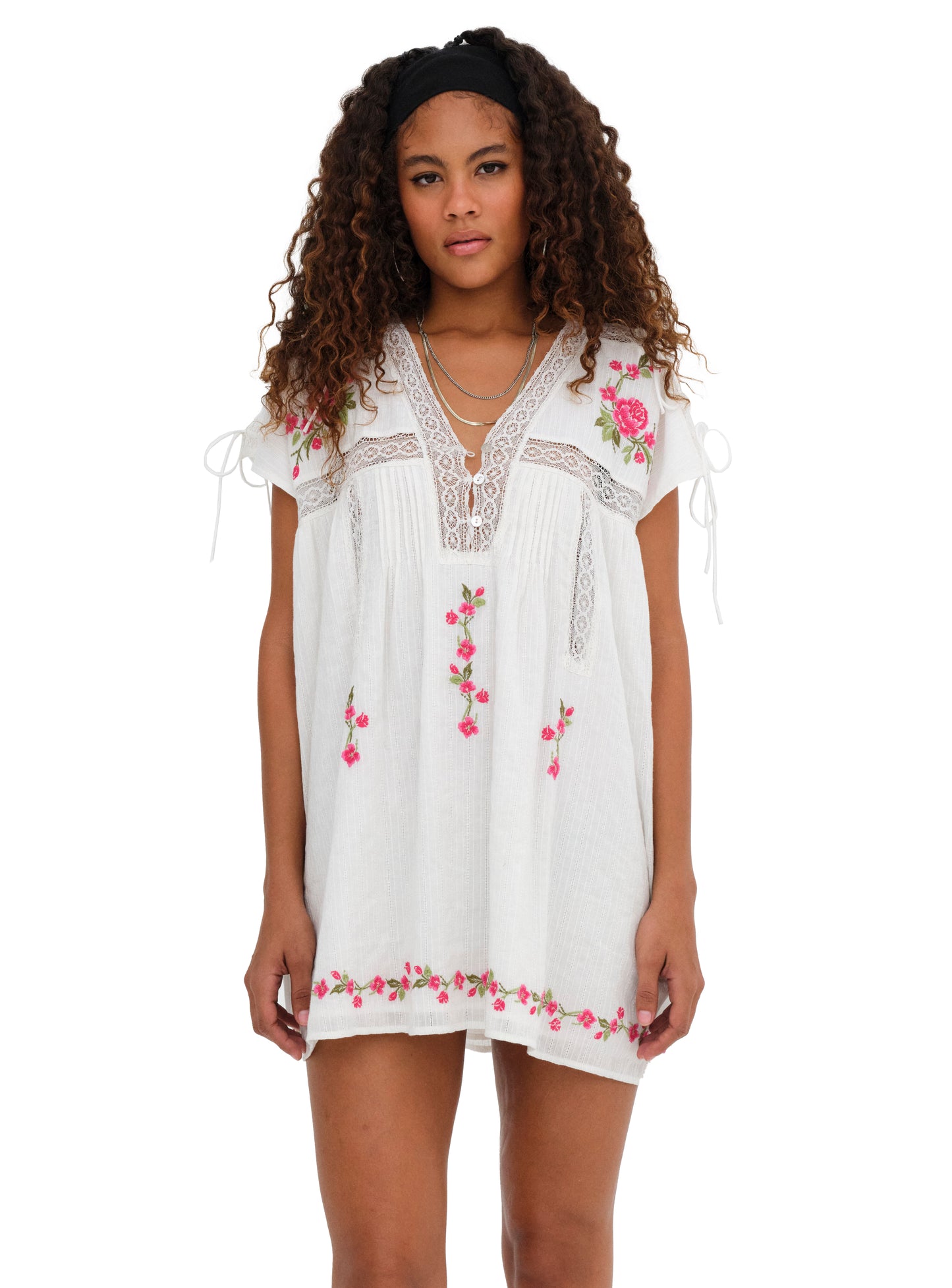 For Love & Lemons Jolene Embroidered Mini Dress