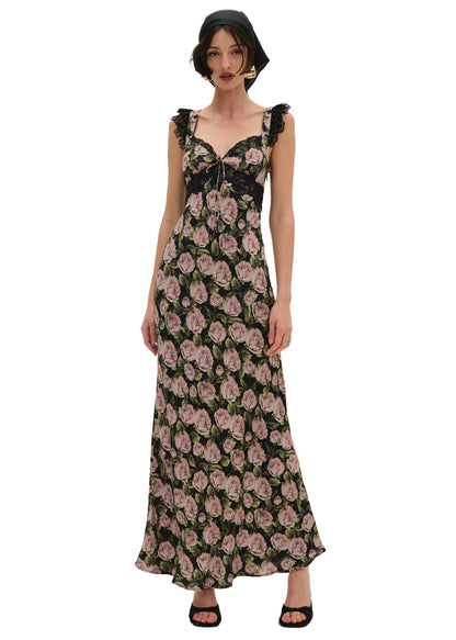 For Love & Lemons Fallen Rose Maxi Dress