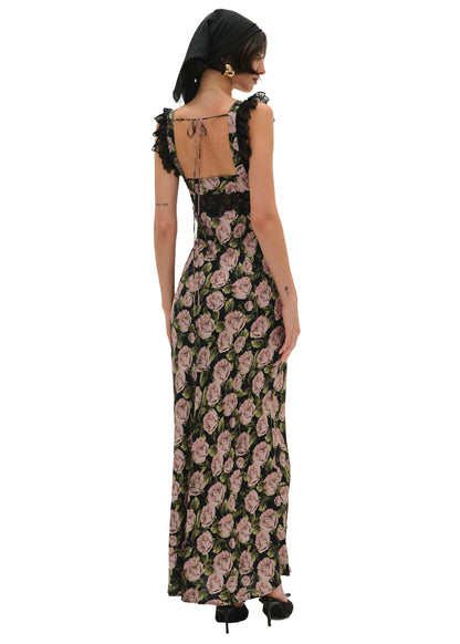 For Love & Lemons Fallen Rose Maxi Dress