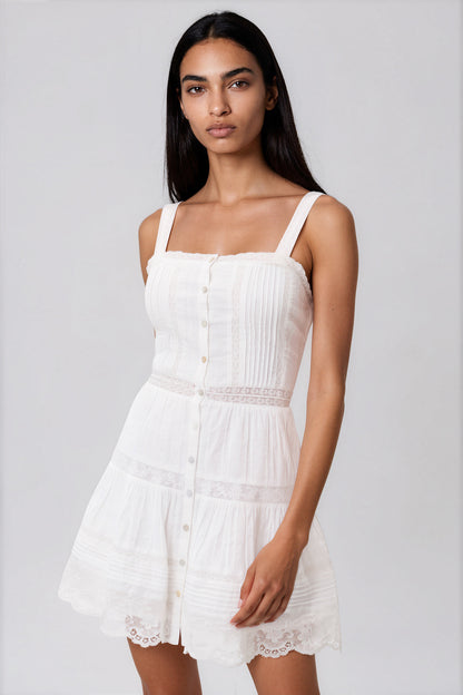 LOVESHACKFANCY Charlize Cotton Mini Dress
