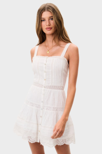 LOVESHACKFANCY Charlize Cotton Mini Dress