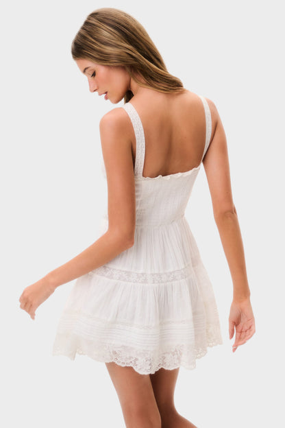 LOVESHACKFANCY Charlize Cotton Mini Dress