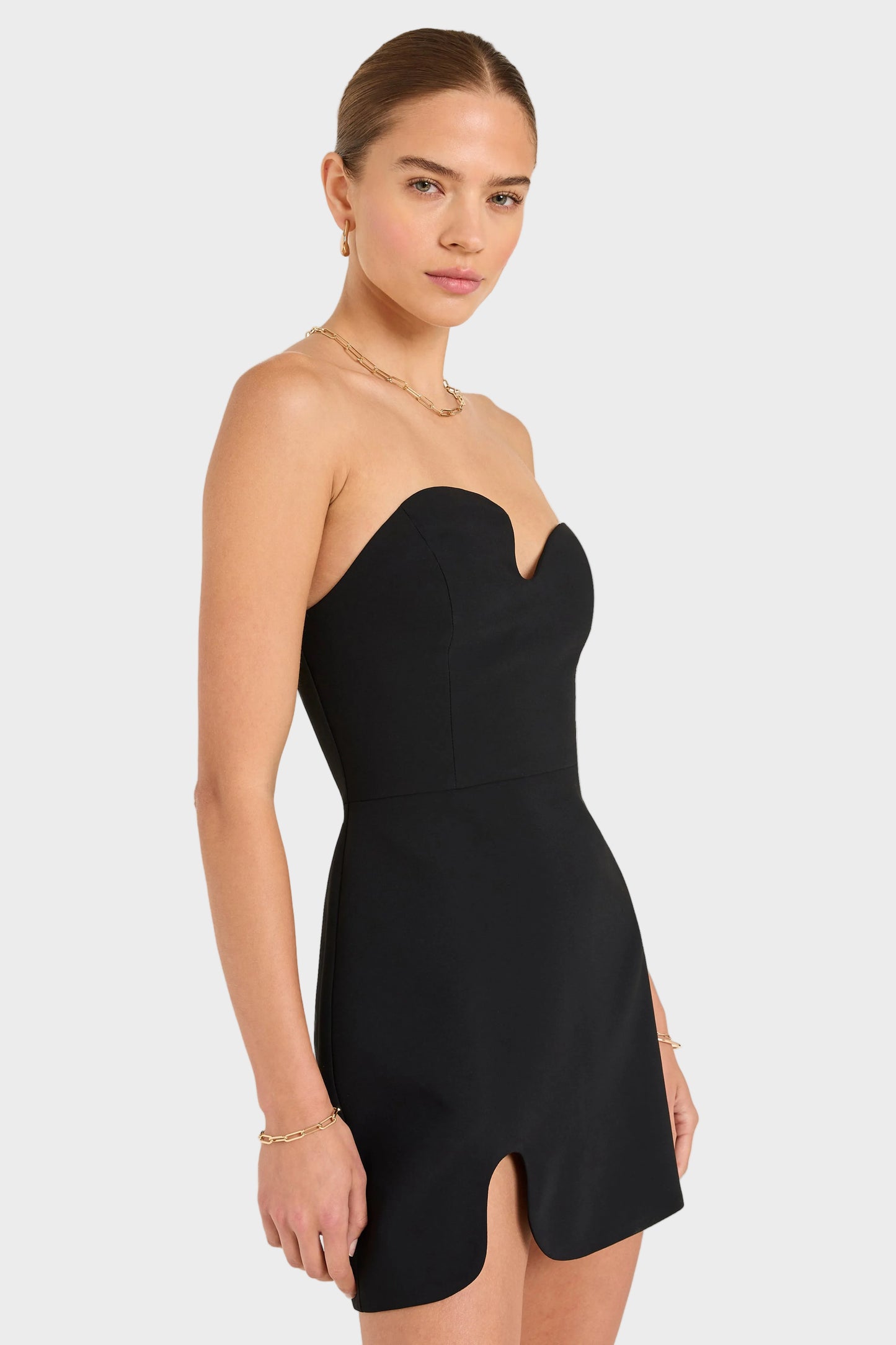 Amanda Uprichard Strapless Puzzle Mini Dress