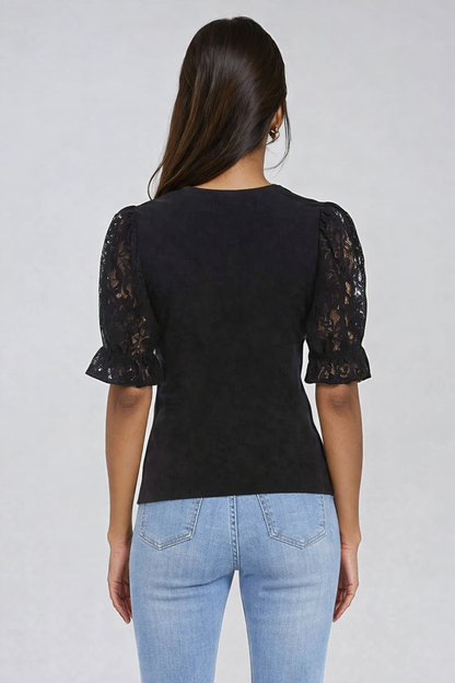 FIFTEEN TWENTY Tanya Lace Sleeve Top