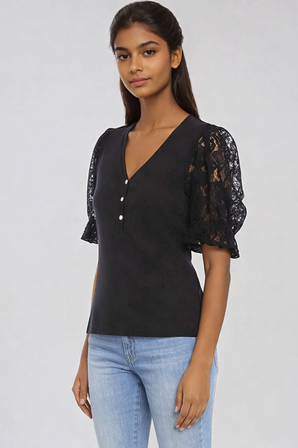 FIFTEEN TWENTY Tanya Lace Sleeve Top