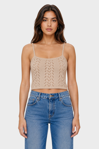 For Love & Lemons Evelyn Crochet Tank and Ruffle Cape