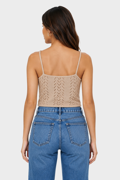 For Love & Lemons Evelyn Crochet Tank and Ruffle Cape